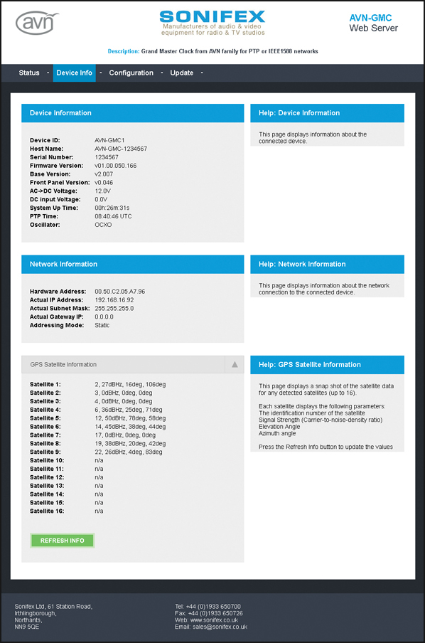 AVN-GMC Device Info