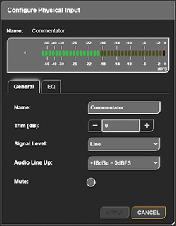 Configuring Physical Input