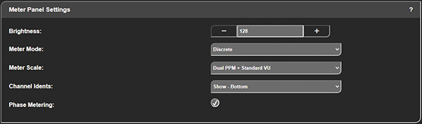 Meter panel settings