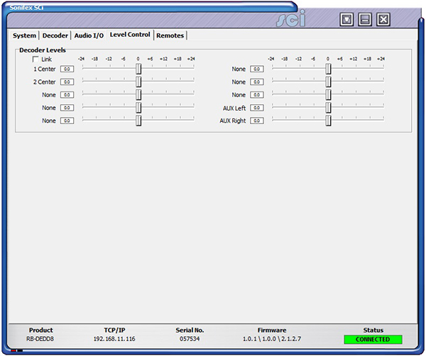 RB-DEDD8 LEVEL CONTROL SCREEN