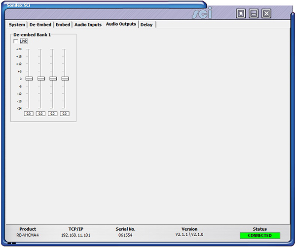 Sci image - RB-VHCMA4 Audio Outputs Screen