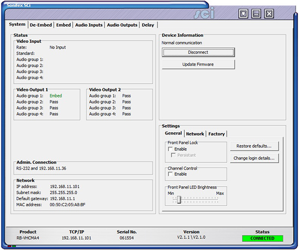 Sci image - RB-VHCMA4 General System Screen