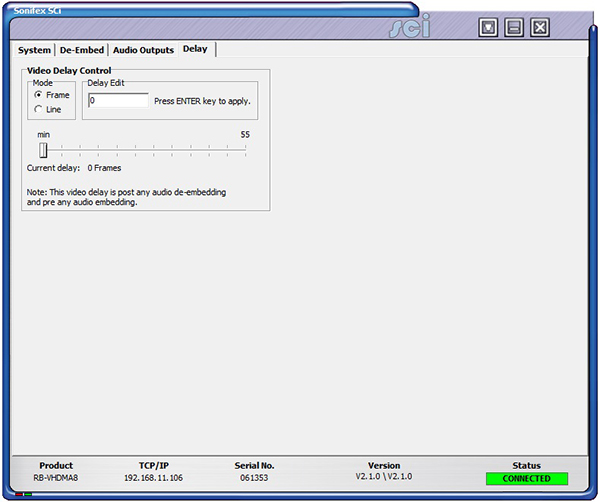 Sci image - RB-VHDMA8 Delay Screen