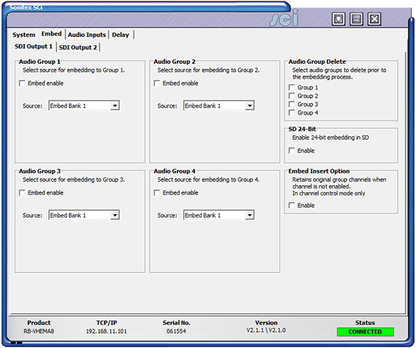 Sci image - RB-VHEMA8 Embed SDI1 Screen